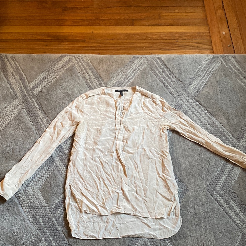 BCBG maxazria beige blouse small